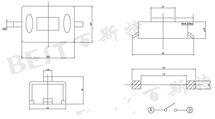 輕觸開(kāi)關(guān)1181_TS-1181B_技術(shù)參數(shù)